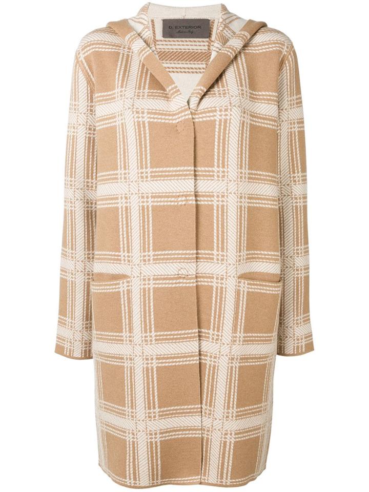 D.exterior Checked Coat - Neutrals