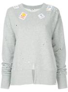 Aalto Distressed Patch Sweatshirt - Grey