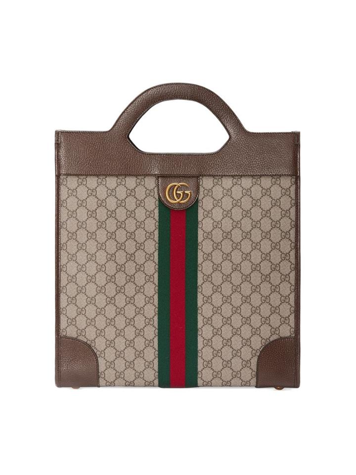 Gucci Ophidia Gg Medium Top Handle Tote - Brown