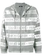 Liu Jo Metallic Striped Hoodie - Grey