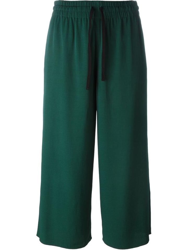 Forte Forte Cropped Trousers, Women's, Size: Ii, Green, Cotton/viscose