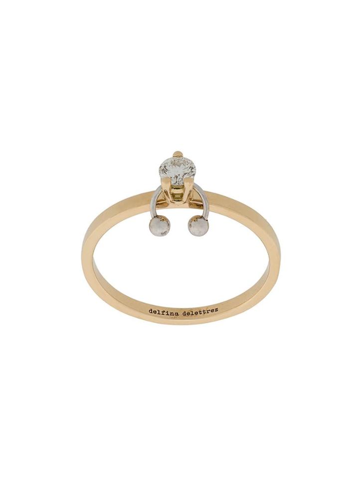 Delfina Delettrez 18kt Yellow And White Two In One Diamond Ring - Gold