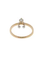 Delfina Delettrez 18kt Yellow And White Two In One Diamond Ring - Gold