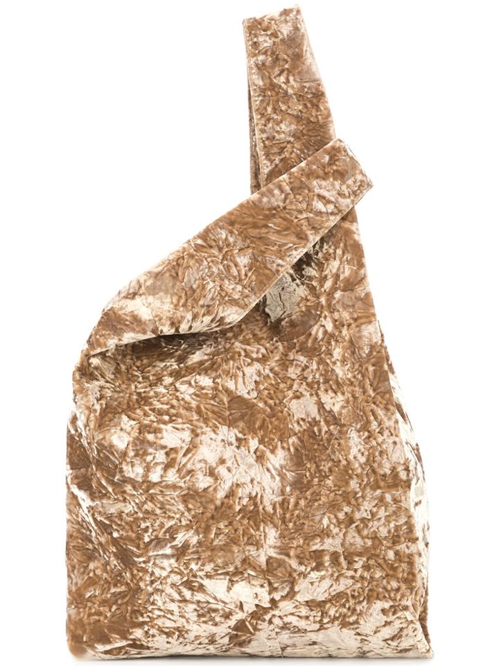 Hayward Folded Velvet Shopper - Brown