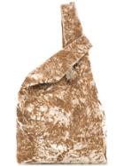 Hayward Folded Velvet Shopper - Brown