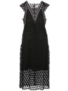 Paco Rabanne Perforated Lace Dress - Black