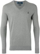 Polo Ralph Lauren V-neck Sweater, Men's, Size: Xl, Grey, Cotton/cashmere