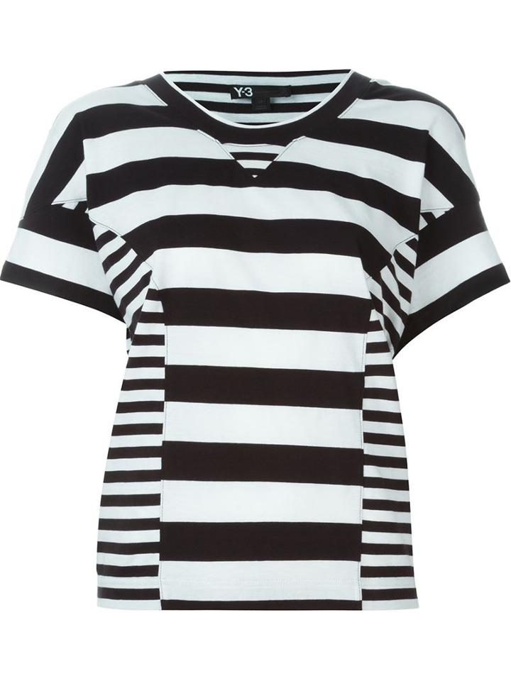 Y-3 Panelled Stripe Top, Women's, Size: Xs, Black, Cotton