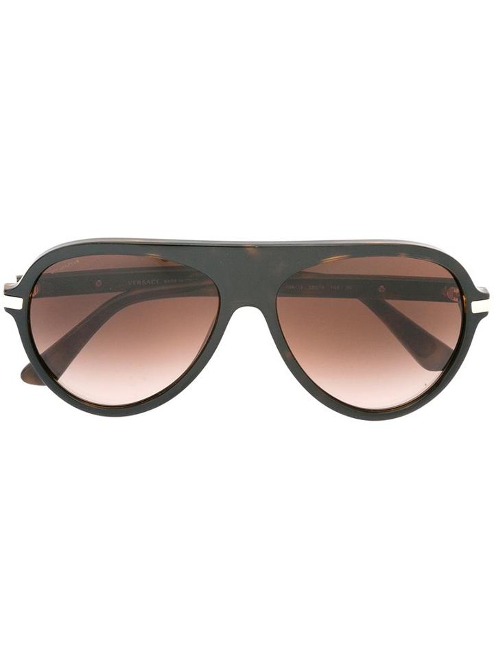 Versace 'military' Sunglasses, Men's, Brown, Acetate/metal