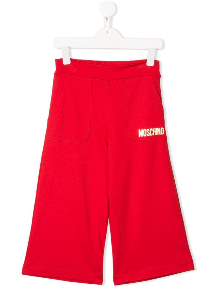 Moschino Kids Teen Logo Flared Trousers