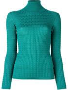 M Missoni Turtleneck Jumper, Women's, Size: 44, Green, Viscose/virgin Wool