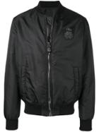 Billionaire Lion Print Bomber Jacket - Black