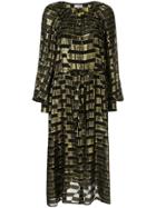 Stine Goya Stripe Panel Midi Dress - Black