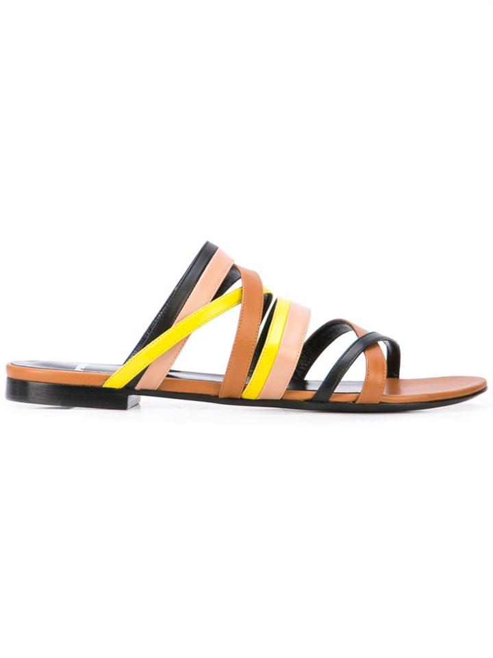 Pierre Hardy Alpha Crisscross Sandals - Brown