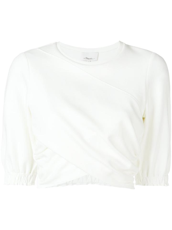 3.1 Phillip Lim Cropped Twist-front Top - White
