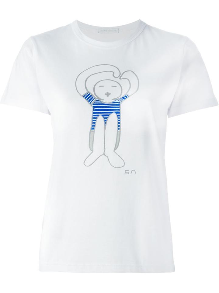 Société Anonyme Logo Print T-shirt, Women's, Size: Large, Blue, Cotton
