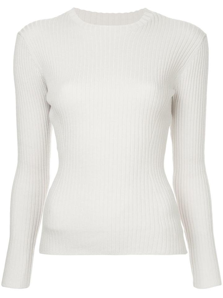 Des Prés Ribbed Knit Top - White