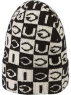 Gucci Logo Checkerboard Wool Beanie Hat - Black