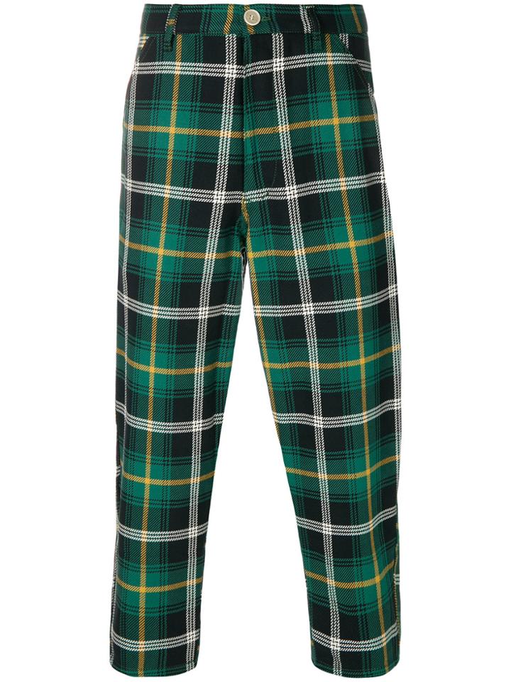 Comme Des Garçons Shirt Boys Tartan Check Pants - Green