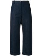 Nine In The Morning Cropped Straight Fit Trousers - Blue
