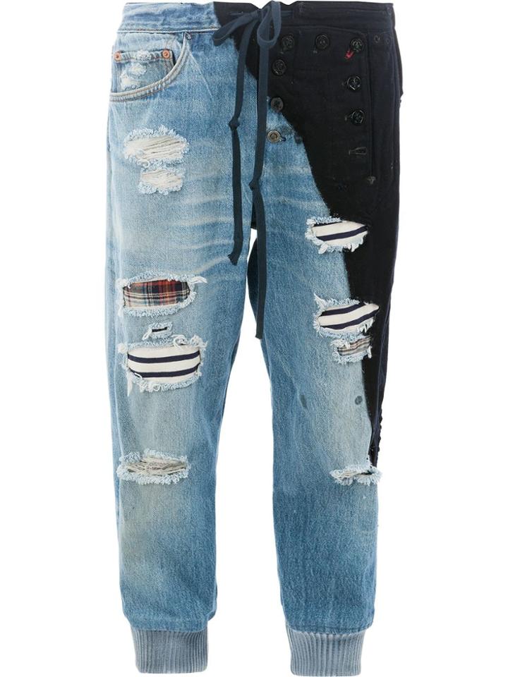 Greg Lauren Greg Lauren Glfw18w202 Denim Blue/navy Cotton/wool