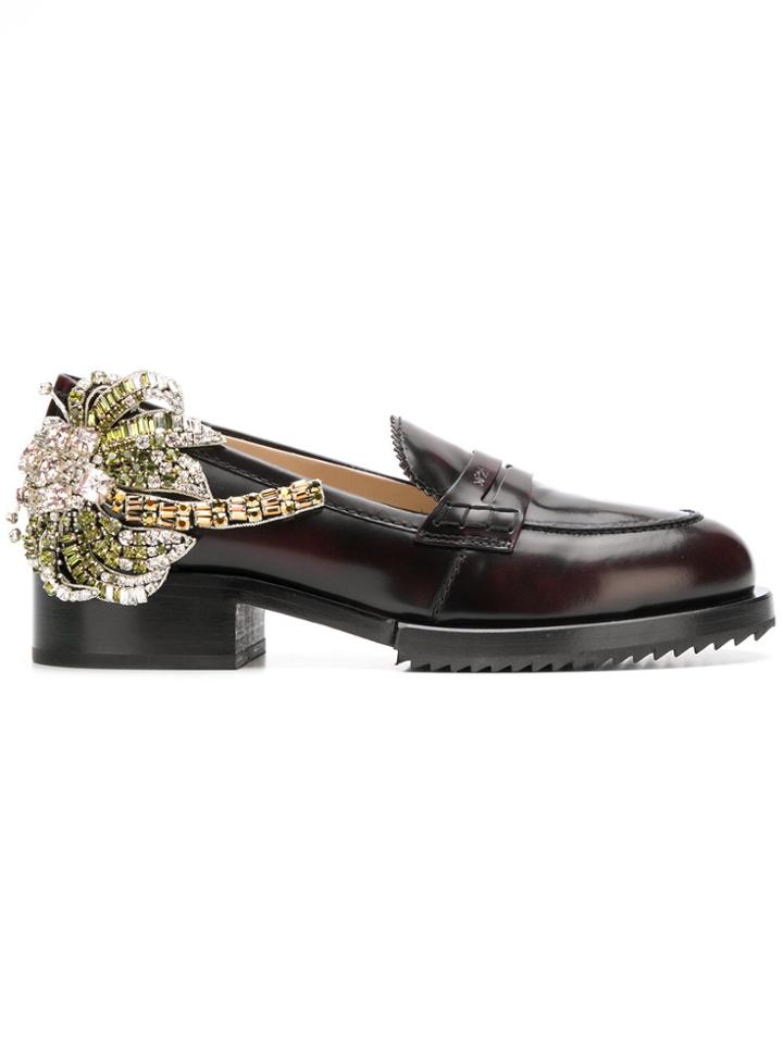 No21 Crystal Patch Chunky Loafers - Red