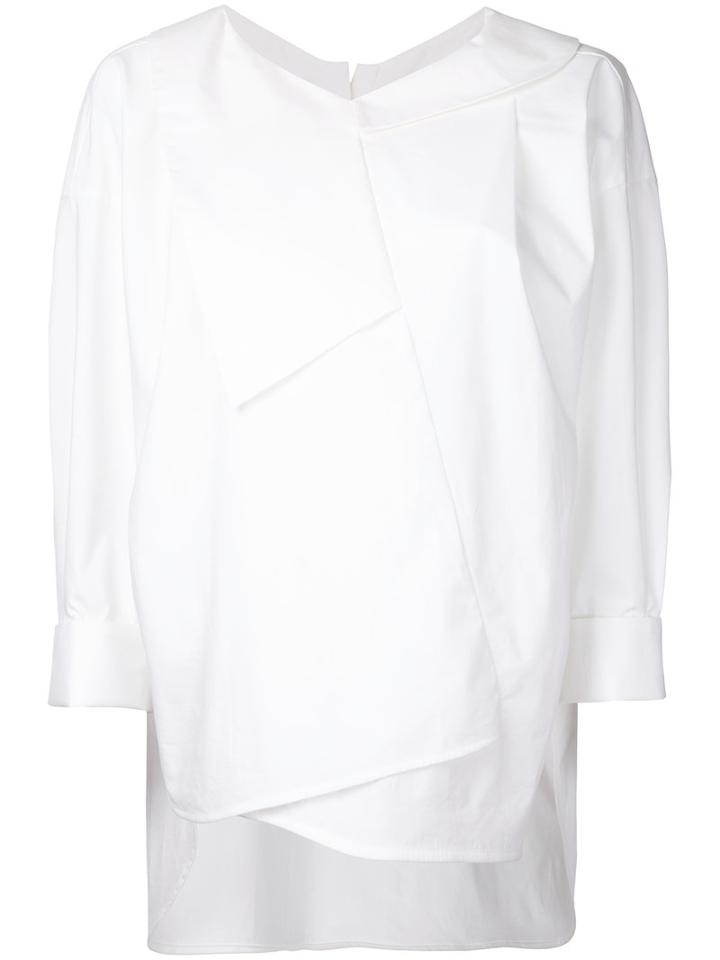 Enföld - Asymmetric Pleated Top - Women - Cotton/polyester - 38, White, Cotton/polyester