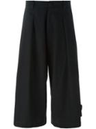 Isabel Benenato Wide-legged Cropped Trousers, Men's, Size: 48, Black, Cotton/linen/flax/virgin Wool