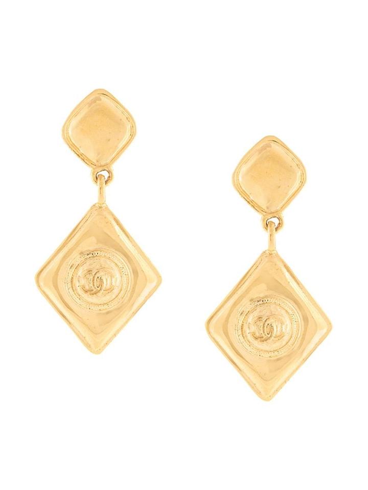 Chanel Pre-owned Swinging Geometric Earrings - Gold