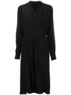 Joseph Wrap Dress, Women's, Size: 36, Black, Silk/cotton