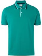 Peuterey - Striped Collar Polo Shirt - Men - Cotton - L, Green, Cotton