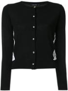 Loveless Lace Panel Cardigan, Women's, Size: 34, Black, Acrylic/wool