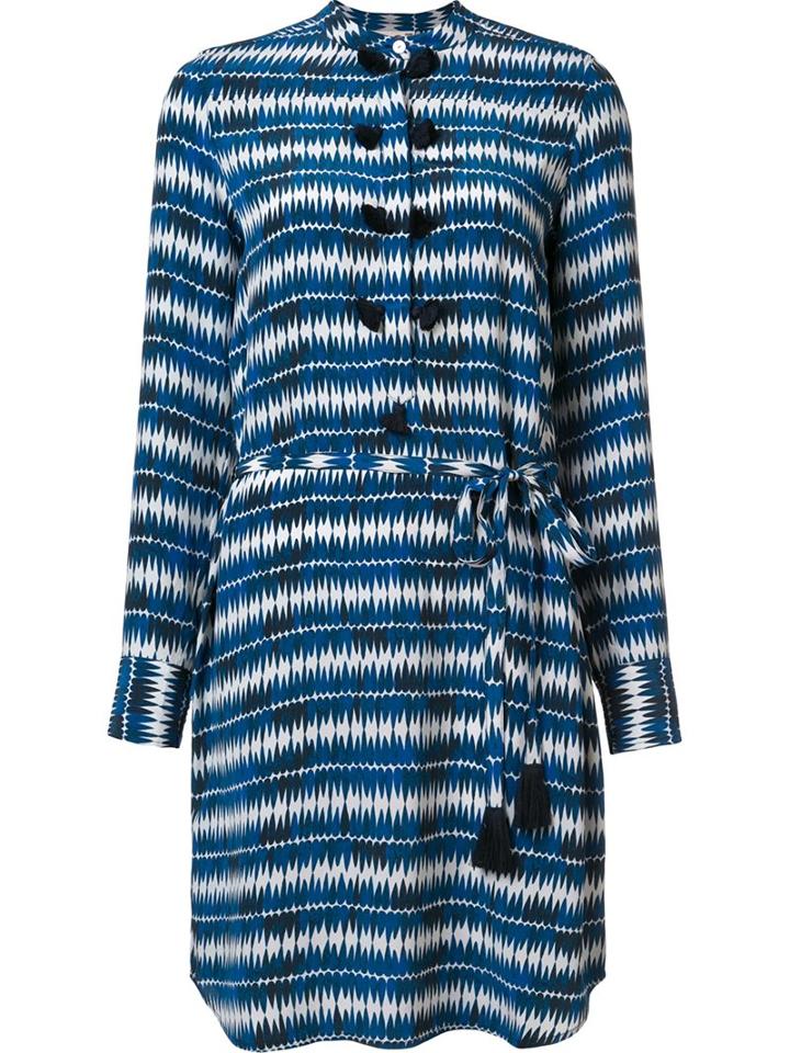 Figue 'gilette' Striped Dress, Women's, Size: Large, Blue, Silk