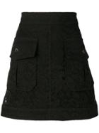 Chloé Front Pocket Floral Skirt - Black