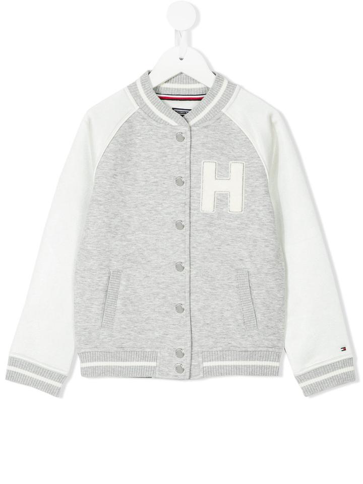 Tommy Hilfiger Junior - Varsity Style Jacket - Kids - Cotton/polyester - 12 Yrs, Grey