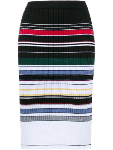 Preen By Thornton Bregazzi Striped Knit Midi Skirt, Women's, Size: Xs, Cotton/spandex/elastane/acetate