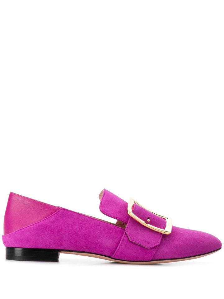 Bally Janelle Buckle Loafers - Purple
