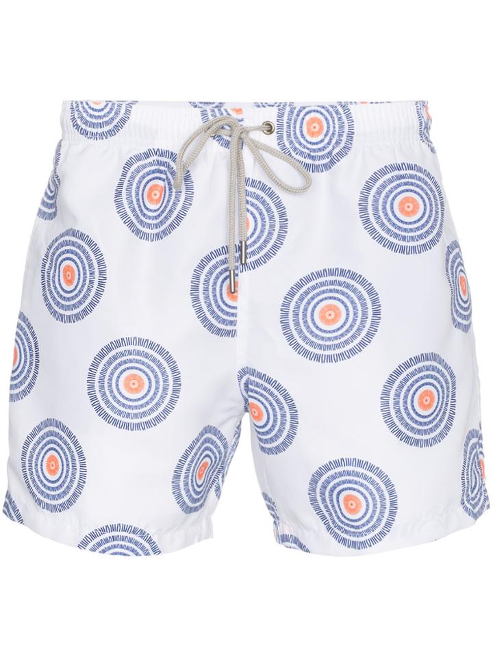 Okun White Ali Shwe Shwe Print Swim Shorts