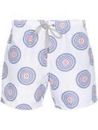 Okun White Ali Shwe Shwe Print Swim Shorts