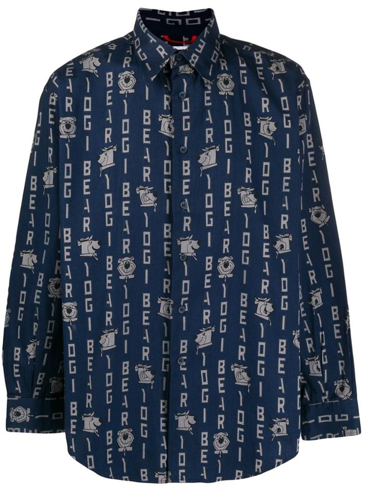Jc De Castelbajac Pre-owned 1980s Yogi Bear Print Shirt - Blue