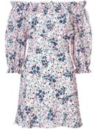Saloni Off-the-shoulder Mini Dress - Blue