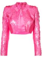 Rubin Singer Sequin-embellished Cropped Jacket - Pink & Purple