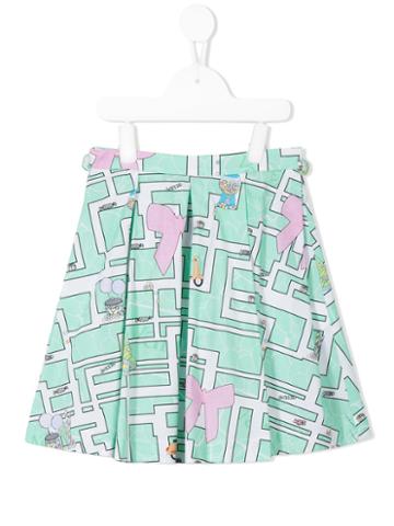Valmax Kids - Printed Skater Skirt - Kids - Cotton/elastodiene - 8 Yrs, Green
