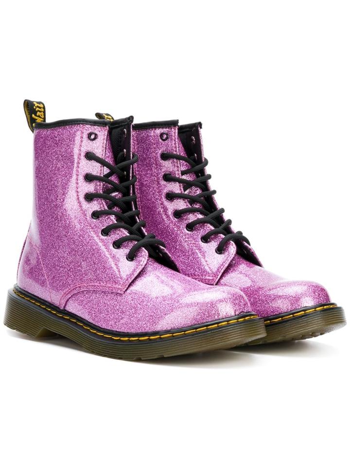 Dr Martens Kids Glitter Lace-up Boots - Pink & Purple