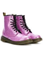 Dr Martens Kids Glitter Lace-up Boots - Pink & Purple
