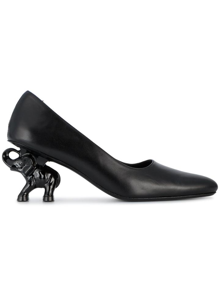 Dorateymur Elephant Heel Pumps - Black