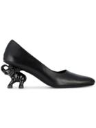 Dorateymur Elephant Heel Pumps - Black