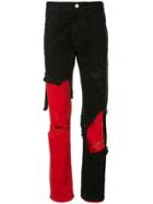 Raf Simons Distressed Layered Straight-leg Jeans - Black