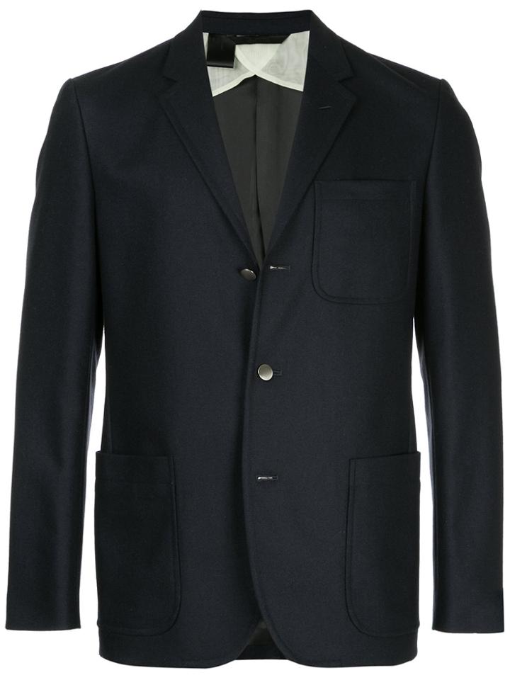 N. Hoolywood Straight-fit Buttoned Blazer - Blue