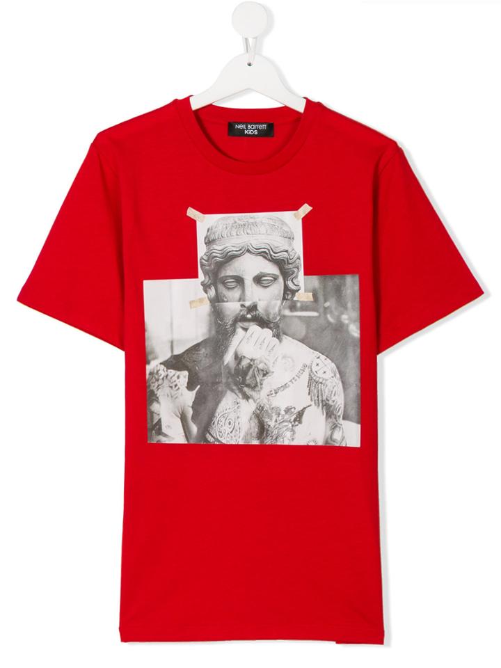 Neil Barrett Kids Printed T-shirt - Red